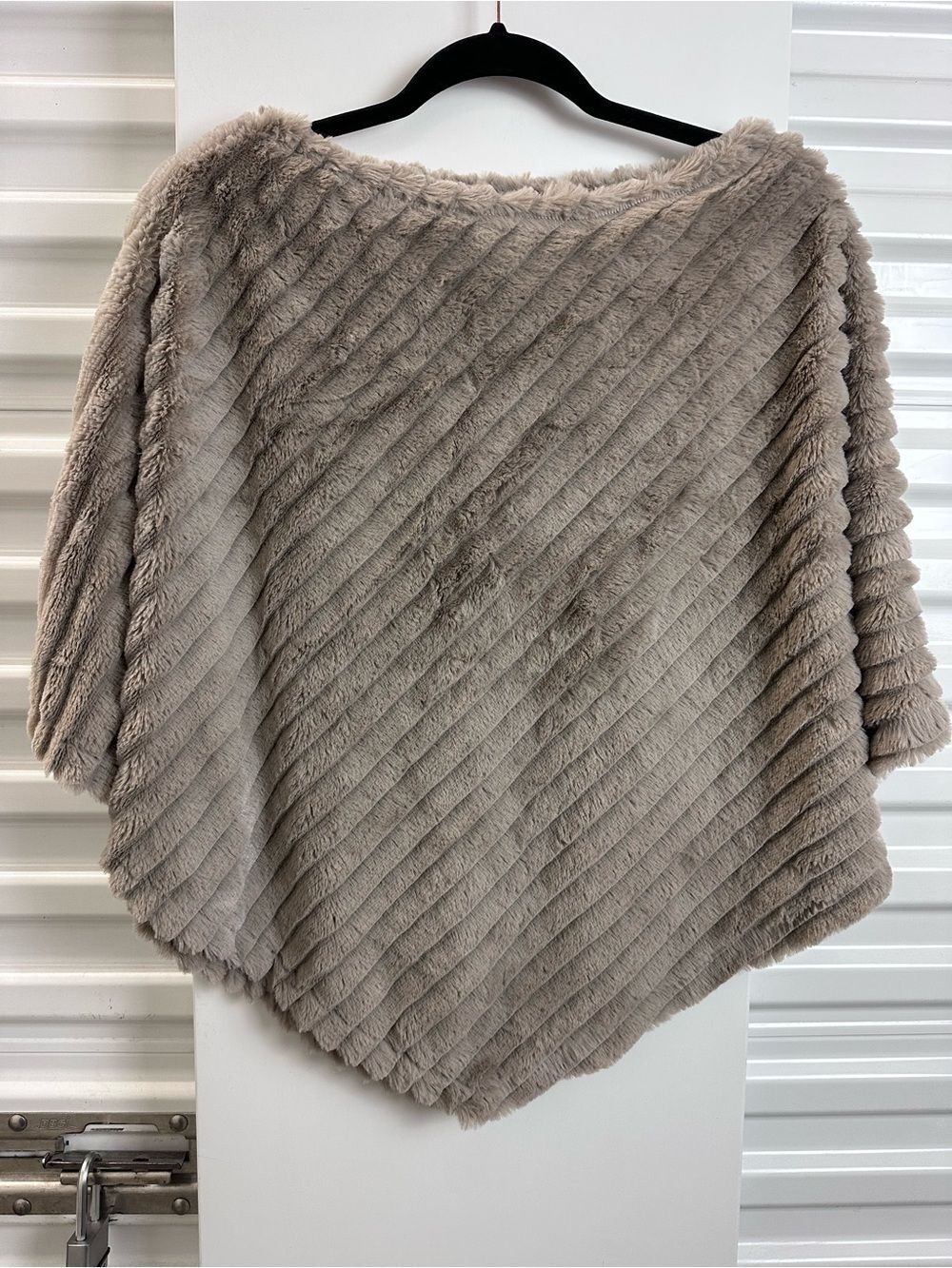 Marc New York Taupe Faux Fur Poncho